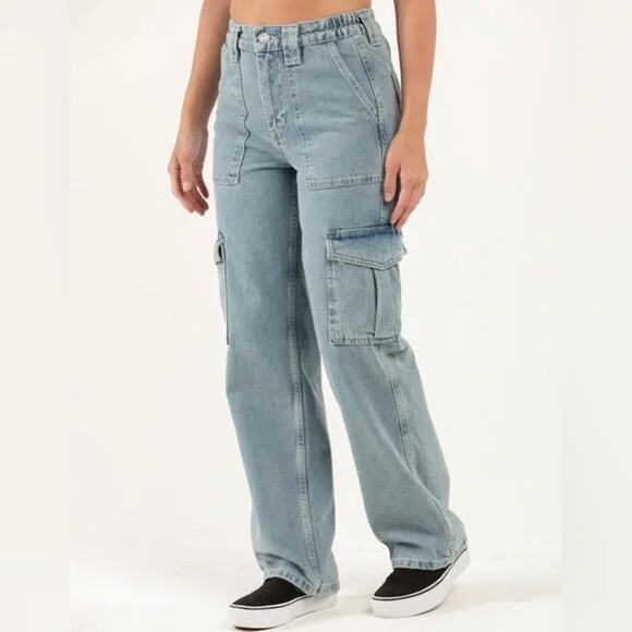 BDG Urban Outfitters Relaxed Skate Jeans SZ 27 Light Wash Cargo Utility Jeans - Picture 1 of 16